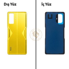 Arsking Poco F4 Gt Sarı Arka Pil Kapağı Batarya Kapağı Lazer Kesim Back Cover