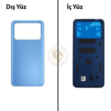 Arsking Poco M4 Pro Mavi Arka Pil Kapağı Batarya Kapağı Lazer Kesim Back Cover