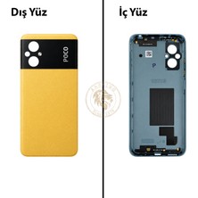 Arsking Poco M5 Sarı Arka Pil Kapağı Batarya Kapağı Lazer Kesim Back Cover