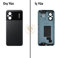 Arsking Poco M5 Siyah Arka Pil Kapağı Batarya Kapağı Lazer Kesim Back Cover