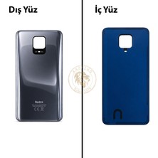 Arsking Redmi Note 9 Pro Gri Arka Pil Kapağı Batarya Kapağı Lazer Kesim Back Cover