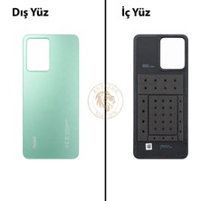 Arsking Redmi Note 12 Nane Yeşili Arka Pil Kapağı Batarya Kapağı Lazer Kesim Back Cover
