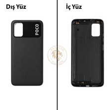 Arsking Poco M3 Siyah Arka Pil Kapağı Batarya Kapağı Lazer Kesim Back Cover
