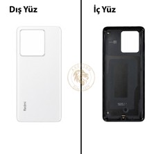 Arsking Redmi K60 Ultra Beyaz Arka Pil Kapağı Batarya Kapağı Lazer Kesim Back Cover