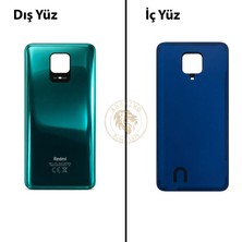 Arsking Redmi Note 9 Pro Yeşil Arka Pil Kapağı Batarya Kapağı Lazer Kesim Back Cover