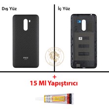 Arsking Yapıştırıcı Poco F1 Çizgili Yapıştırıcı Arka Pil Kapağı Batarya Kapağı + B-7000 Yapıştırıcı