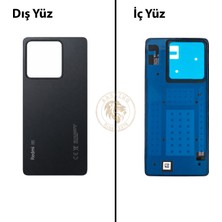 Arsking Redmi Note 13 5g Siyah Arka Pil Kapağı Batarya Kapağı Lazer Kesim Back Cover
