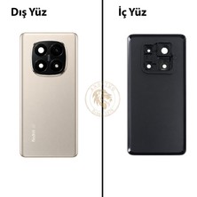 Arsking Redmi Note 14 Plus 5g Lensli Gold Arka Pil Kapağı Batarya Kapağı Lazer Kesim Back Cover