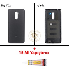 Arsking Yapıştırıcı Poco F1 Siyah Yapıştırıcı Arka Pil Kapağı Batarya Kapağı + B-7000 Yapıştırıcı