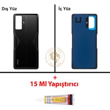Arsking Yapıştırıcı Poco F4 Gt Siyah Yapıştırıcı Arka Pil Kapağı Batarya Kapağı + B-7000 Yapıştırıcı