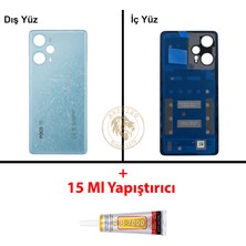 Arsking Yapıştırıcı Poco F5 Mavi Yapıştırıcı Arka Pil Kapağı Batarya Kapağı + B-7000 Yapıştırıcı