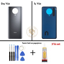 Arsking Yapıştırıcı Redmi K30 Pro Uzay Grisi Yapıştırıcı Arka Pil Kapağı + Yapıştırıcı ve Vida Seti