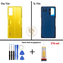 Arsking Yapıştırıcı Poco F4 Gt Sarı Yapıştırıcı Arka Pil Kapağı Batarya Kapağı + Yapıştırıcı ve Vida Seti