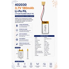 402030 3.7V 180MAH Li-Po Pil - Lityum Polimer Ciklet Pil