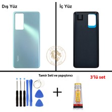 Arsking Yapıştırıcı Redmi K60 Okyanus Mavisi Yapıştırıcı Arka Pil Kapağı + Yapıştırıcı ve Vida Seti