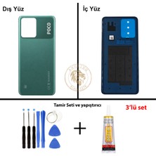 Arsking Yapıştırıcı Poco X5 Yeşil Yapıştırıcı Arka Pil Kapağı Batarya Kapağı + Yapıştırıcı ve Vida Seti