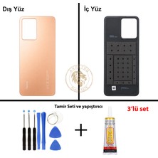 Arsking Yapıştırıcı Redmi Note 12 Gold Yapıştırıcı Arka Pil Kapağı + Yapıştırıcı ve Vida Seti