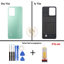 Arsking Yapıştırıcı Redmi Note 12 Nane Yeşili Yapıştırıcı Arka Pil Kapağı + Yapıştırıcı ve Vida Seti
