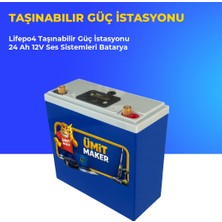 Ümit Maker Lifepo4 Taşınabilir Güç Istasyonu 24 Ah 12V Ses Sistemleri Batarya
