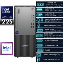 Lenovo Neo 50T Thınkcentre Ultra 5-225 16-Gbddr5 512 GB Intel Graphics Windows 10 Pro Masaüstü Bilgisayar 13BD007UTRHMF76