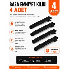Dünya Sünger Baza Emniyet Kilidi 4 Adet – Baza Güvenlik Kilidi, Sandıklı Baza Sabitleme Aparatı, Plastik Emniyet Kilidi