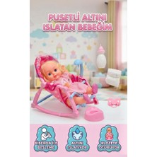 Farbu Oyuncak Sallanır Pusetli Altını Islatan Konuşan Kafası ve Kolları Et 32 cm Bebek Biberon Emzik Klozet Seti