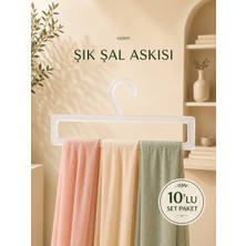 Ozzen Şal Askısı -Eşarp Askısı- Atkı Askısı Dikdörtgen 10'lu Paket