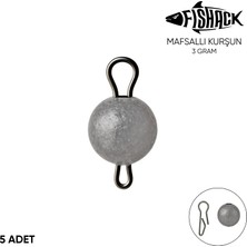 Fishack Mafsallı Kurşun - Hareketli Iğne Kurşunu - Metal - 5'li Paket - 3 Gram