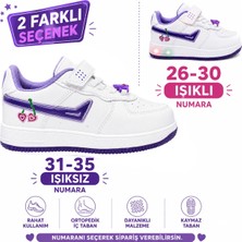 Toom Işıklı Kız Çocuk Kiraz Detaylı Cırt Cırtlı Sneaker Spor Ayakkabı (26-30 Işıklı / 31-35 Işıksız)