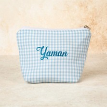 Hellobox Kişiye Özel Isim Yazılı Desenli Pamuklu Makyaj Çantası -Kalemlik - Körüklü Organizer - Bakım Çantası