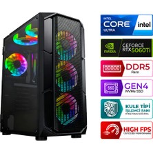 Xaser North X40 Intel Ultra 5 225F 16GB Ddr5 Ram 512GB M.2 Nvme SSD 8gb RTX5060TI Masaüstü Oyuncu Bilgisayarı