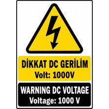 Ti Play Dikkat Dc Gerilim Volt 1000V 21X30CM Pvc Isg Levha