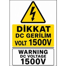 Ti Play Dikkat Dc Gerilim Volt 1500V 21X30CM Pvc Isg Levha