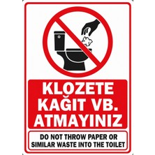 Ti Play Klozete Kağıt Vb. Atmayınız 21X30CM Pvc Isg Levha
