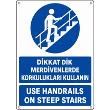 Ti Play Dikkat Dik Merdivenlerde Korkulukları Kullan 35X50CM Pvc Isg Levha