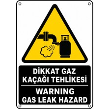 Ti Play Dikkat Gaz Kaçağı Tehlikesi 21X30CM Pvc Isg Levha