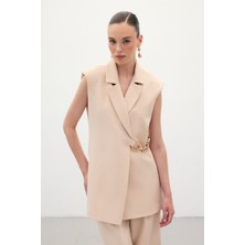 Sateen-Yandan Aksesuarlı Yelek