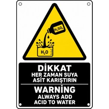 Ti Play Dikkat Suya Her Zaman Asit Karıştırın 21X30CM Pvc Isg Levha