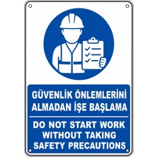 Ti Play Güvenlik Önlemlerini Almadan Işe Başlama 35X50CM Pvc Isg Levha