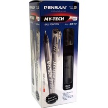 Pensan 2240 My-Tech Tükenmez Kalem Siyah 0,7mm 25LI Paket