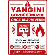 Ti Play Yangını Gördüğünüzde Önce Alarm Verin 35X50CM Pvc Isg Levha