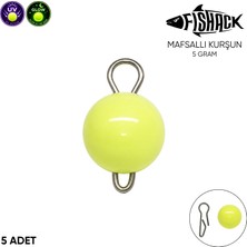 Fishack Mafsallı Kurşun - Hareketli Iğne Kurşunu - Uv Yeşil - 5'li Paket - 5 Gram