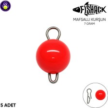 Fishack Mafsallı Kurşun - Hareketli Iğne Kurşunu - Uv Turuncu - 5'li Paket - 7 Gram