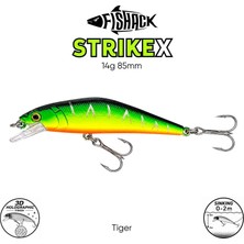 Maket Balık - Fishack Strikex - Sinking - 3D Hologram Paint - 14G 85MM - Renk Tiger