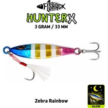 Metal Jig Yem - Fishack Hunterx - 3g 33MM - Micro Jig - Renk Zebra Rainbow