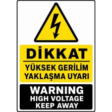 Ti Play Dikkat Yüksek Gerilim Yaklaşma Uyarı 35X50CM Pvc Isg Levha
