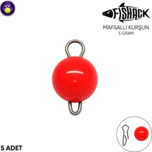 Fishack Mafsallı Kurşun - Hareketli Iğne Kurşunu - Uv Turuncu - 5'li Paket - 5 Gram