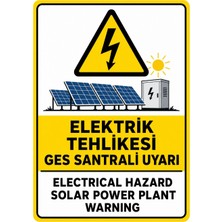 Ti Play Elektrik Tehlikesi Ges Santrali Uyarı 35X50CM Pvc Isg Levha
