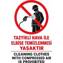 Ti Play Tazyikli Hava Ile Elbise Temizlenmesi Yasaktır 35X50CM Pvc Isg Levha