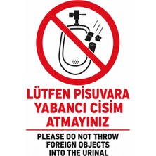 Ti Play Lütfen Pisuvara Yabancı Cisim Atmayınız 21X30CM Pvc Isg Levha